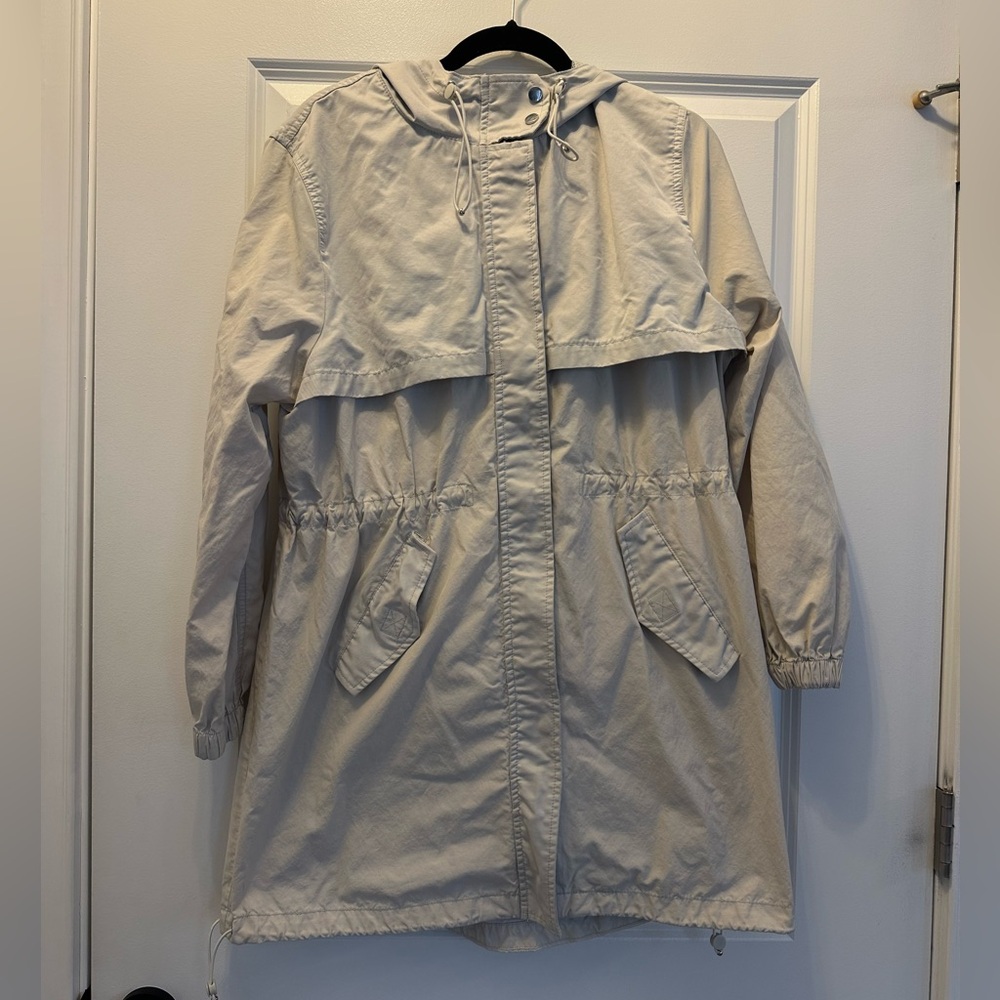 H&M Cream Hooded Trench Coat